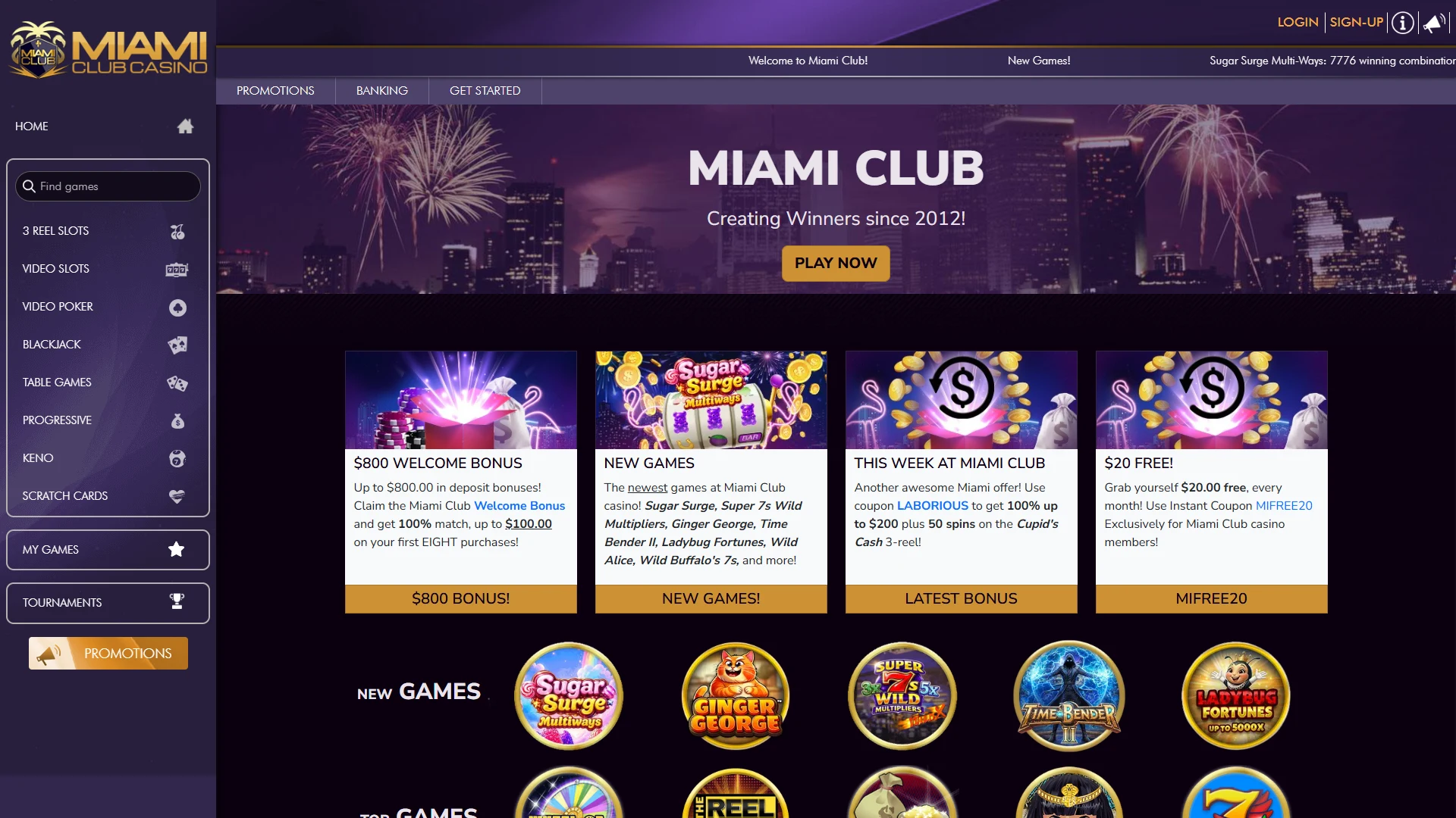 Miami Club homepage